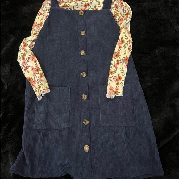Love Squared Floral and Navy Dress girls size 8 NWT - Picture 1 of 4